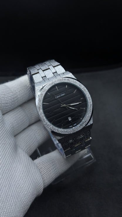 Classic Men's Watch  Ice Blue Dial Business TLXT Ultra-thin Simple High-quality Stainless Steel Men's Wristwatch