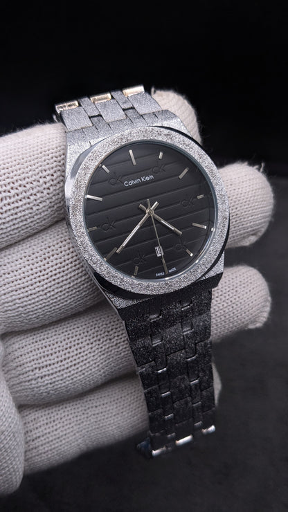 Classic Men's Watch  Ice Blue Dial Business TLXT Ultra-thin Simple High-quality Stainless Steel Men's Wristwatch