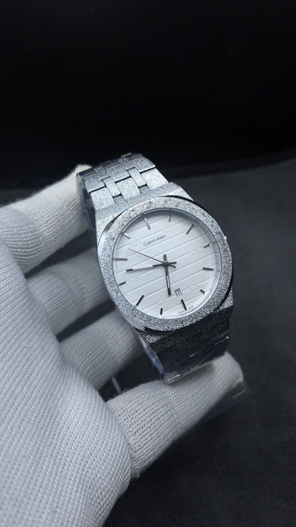 Classic Men's Watch  Ice Blue Dial Business TLXT Ultra-thin Simple High-quality Stainless Steel Men's Wristwatch